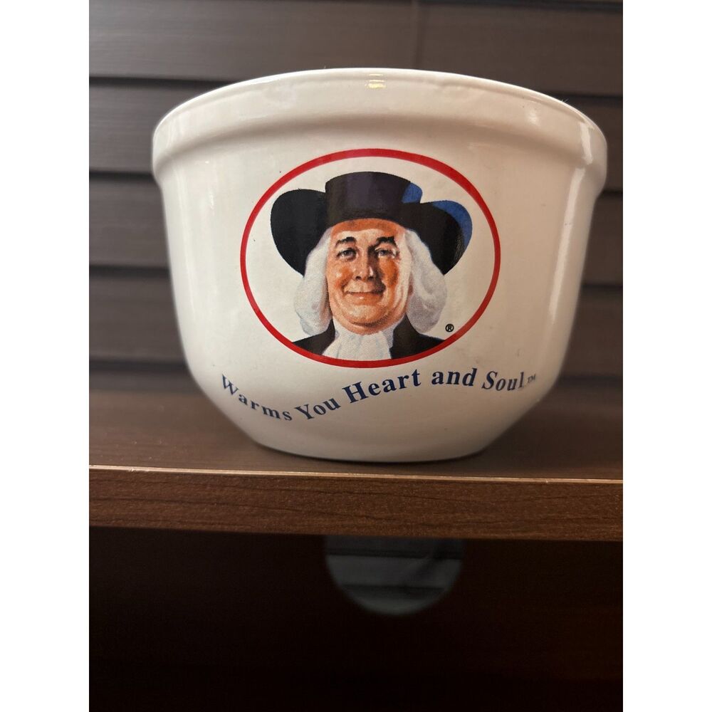 Vintage 1999 Quaker Oats Ceramic Cereal Oatmeal Bowl - Advertising Dish